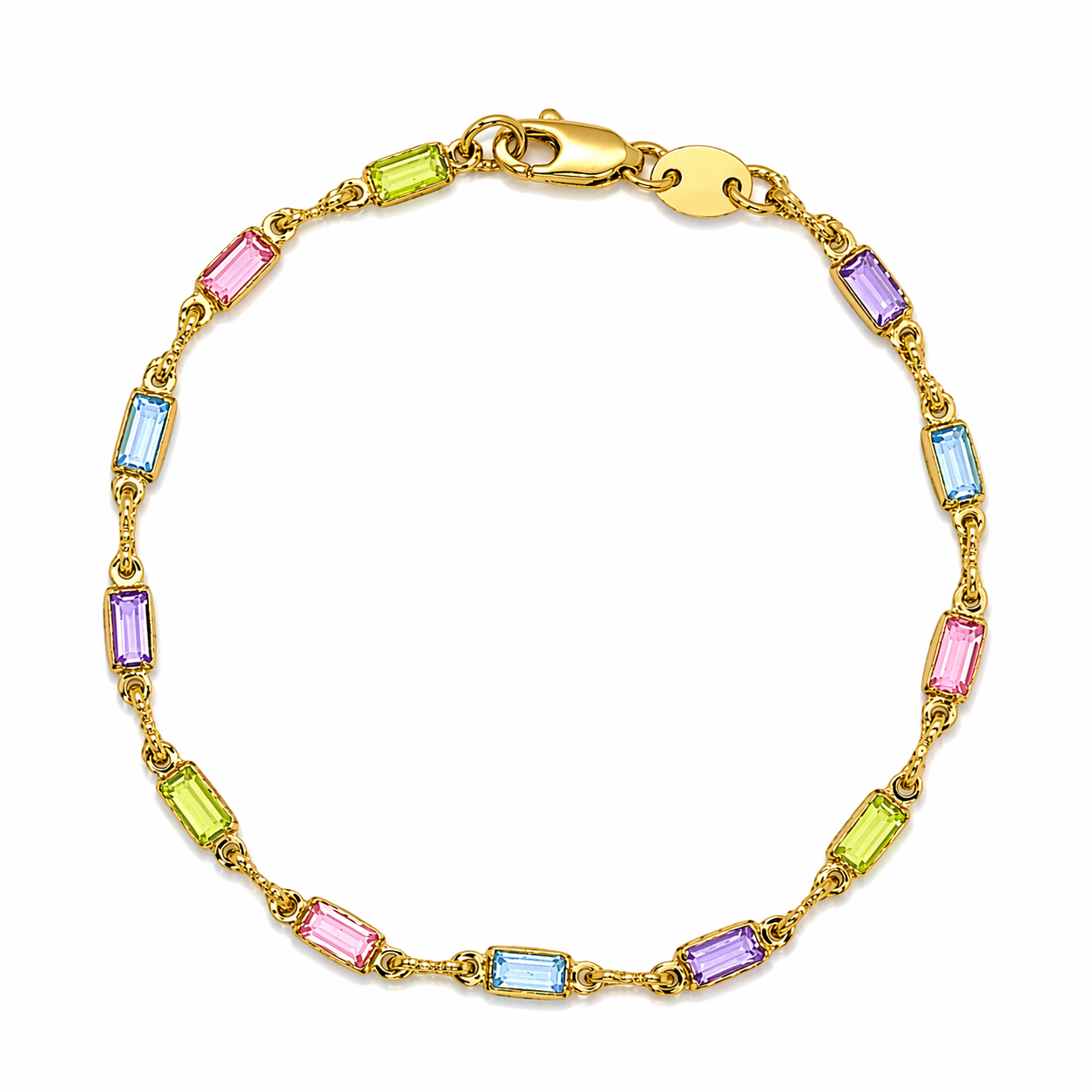 Chic Multi Color 18k Gold Filled Bracelet