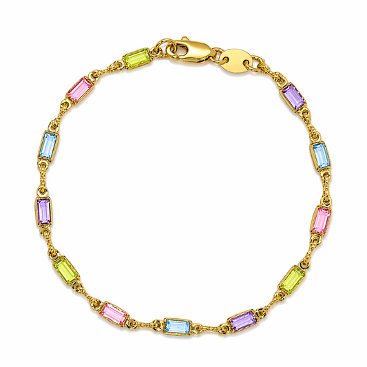 Chic Multi Color 18k Gold Filled Bracelet