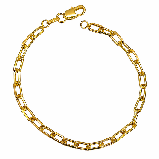 Paperclip Link 18k Gold Filled Bracelet