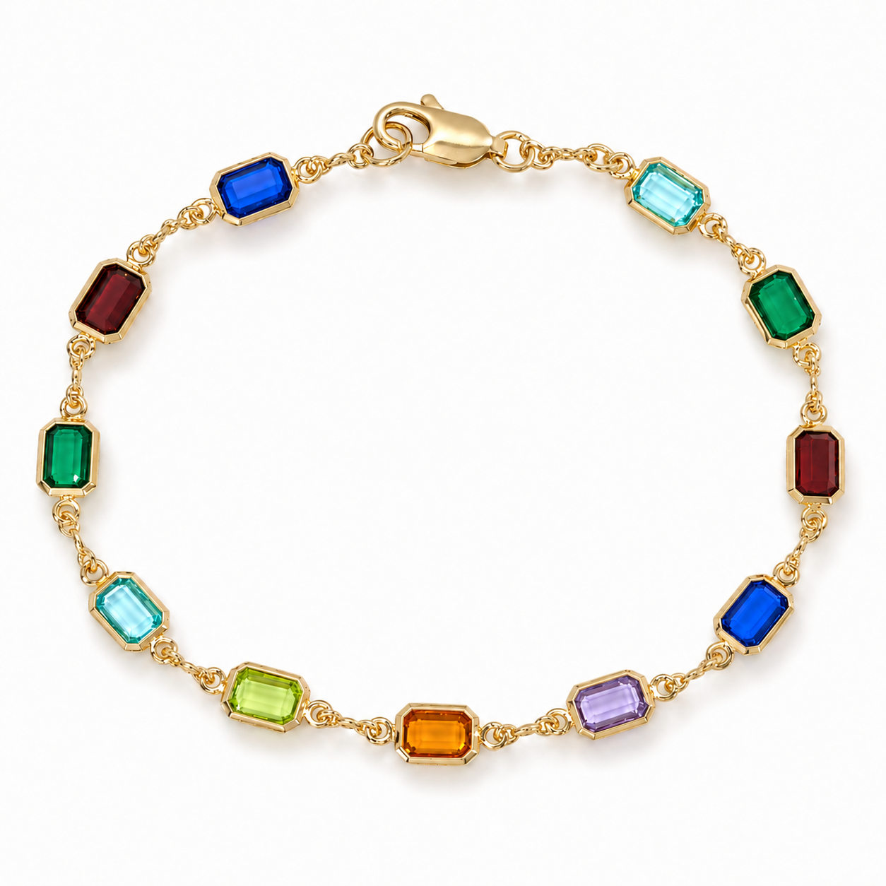 Zari Multi Color 18k Gold Filled Bracelet