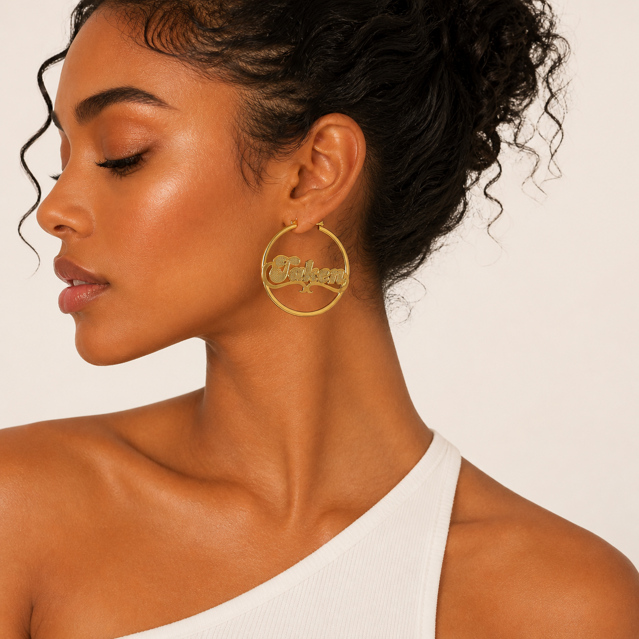 Taken Gold Plated Hoop Earrings