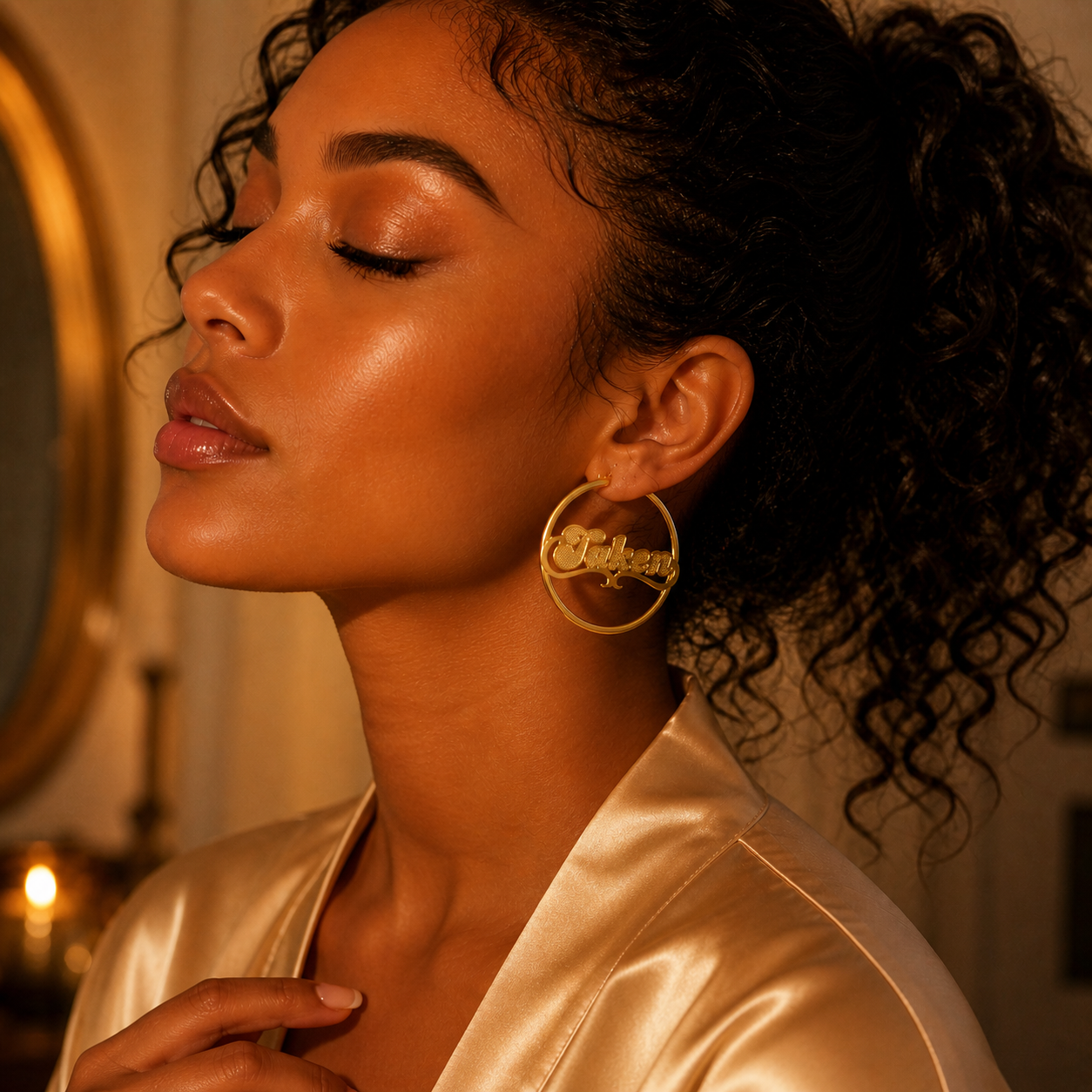 Taken Gold Plated Hoop Earrings