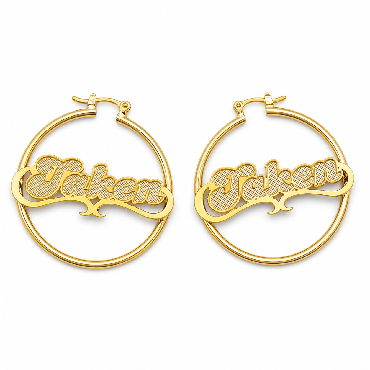 Taken Gold Plated Hoop Earrings