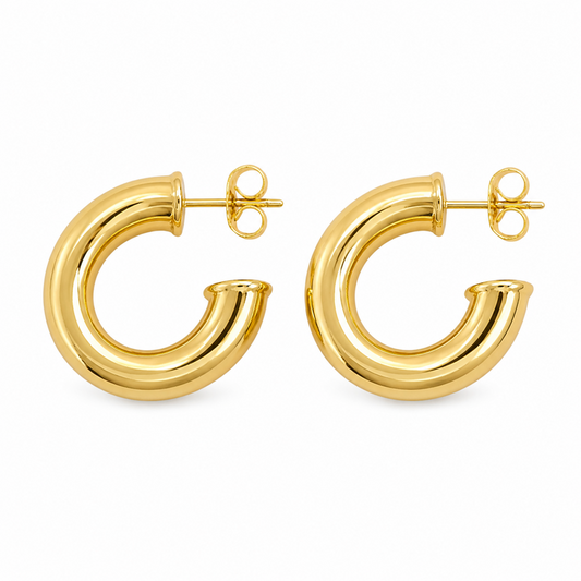 Jennie Half Hoop Gold Plated Earrings