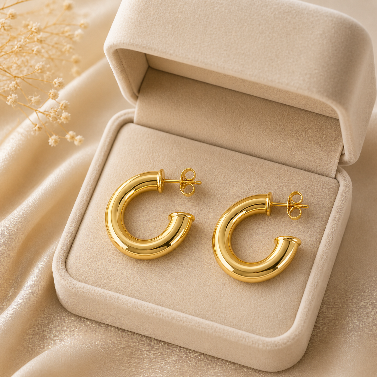 Jennie Half Hoop Gold Plated Earrings