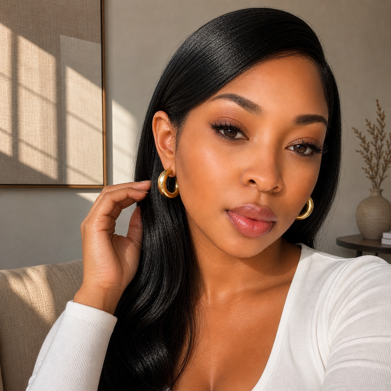 Jennie Half Hoop Gold Plated Earrings