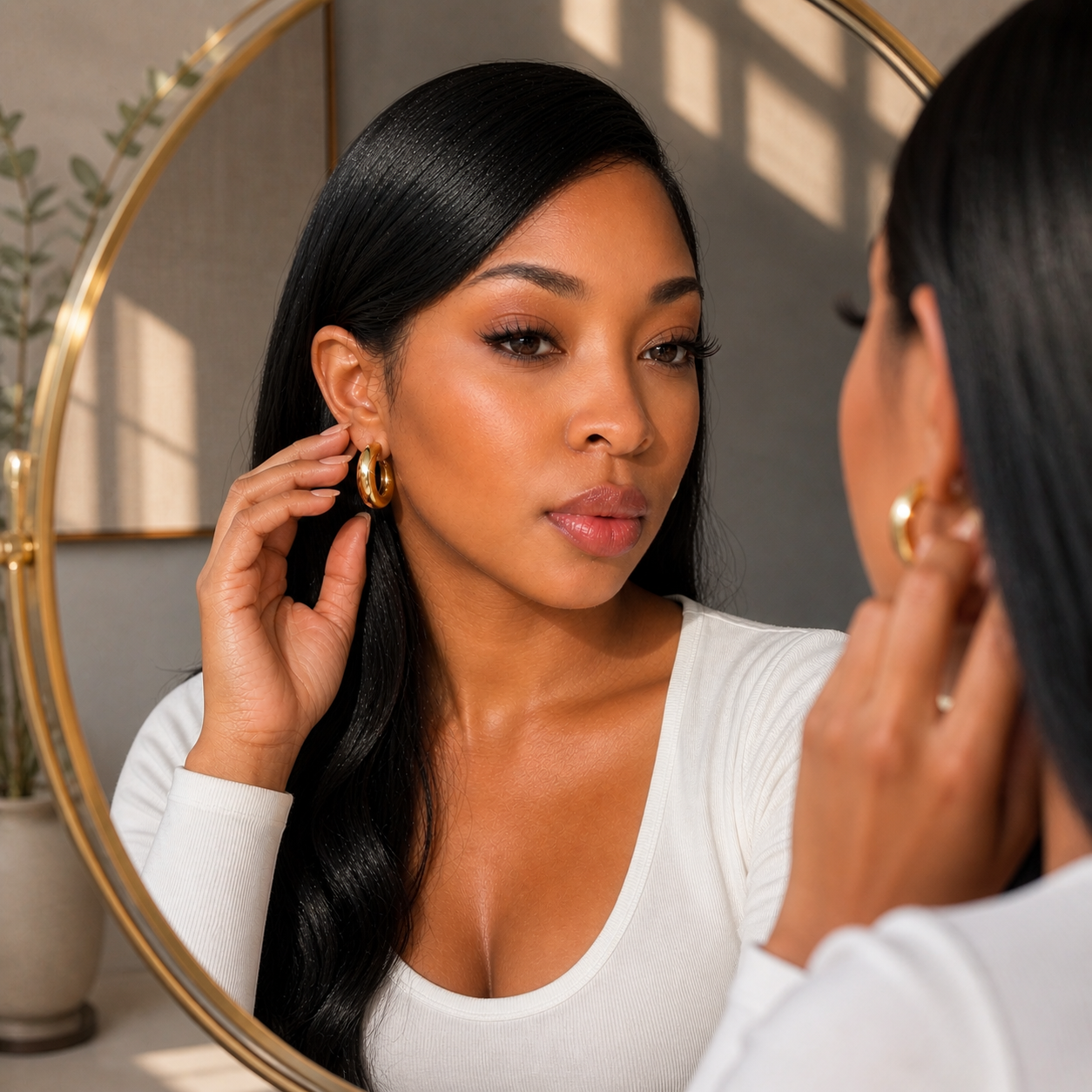 Jennie Half Hoop Gold Plated Earrings
