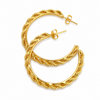 Ariel Rope Half Gold Plated Hoop Earrings