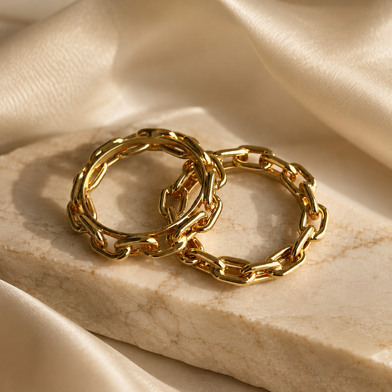 Skylar Paper Clip Link Gold Plated Ring
