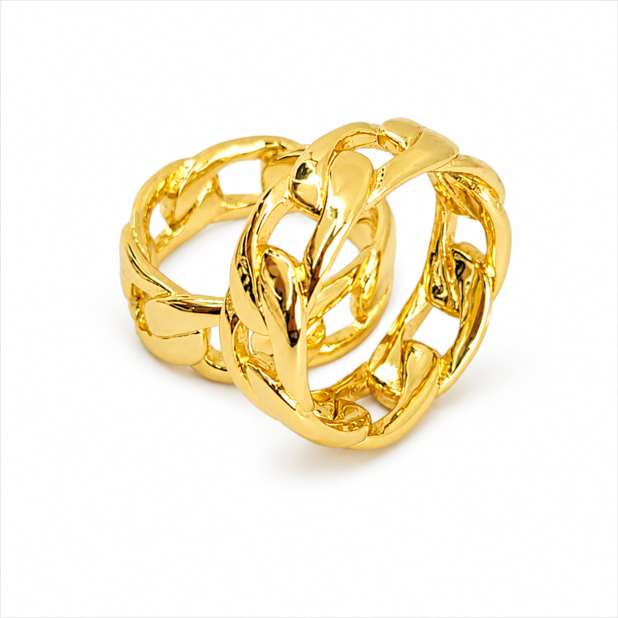 Rita Curb Gold Plated Band Ring