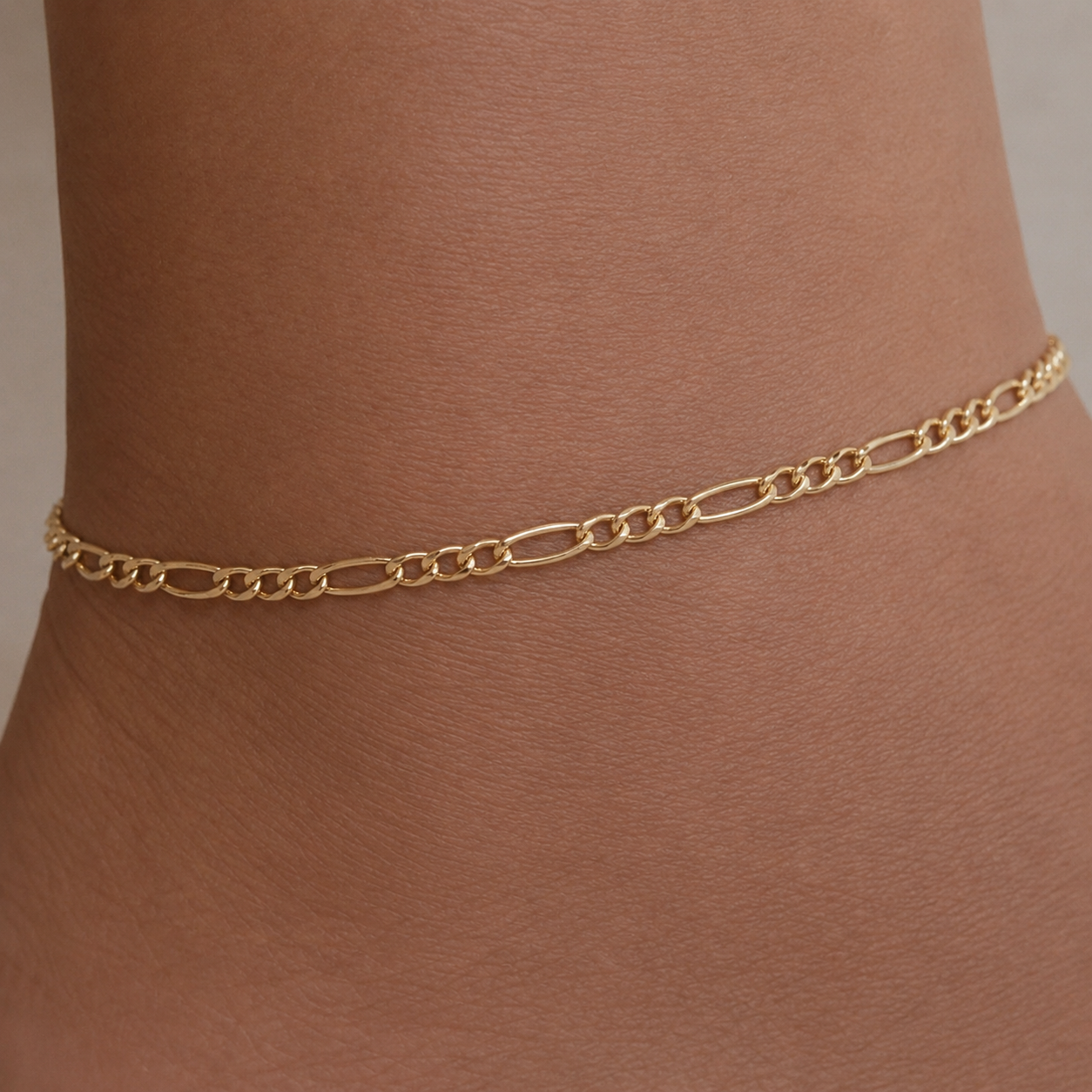 Figaro Link Gold Filled Anklet