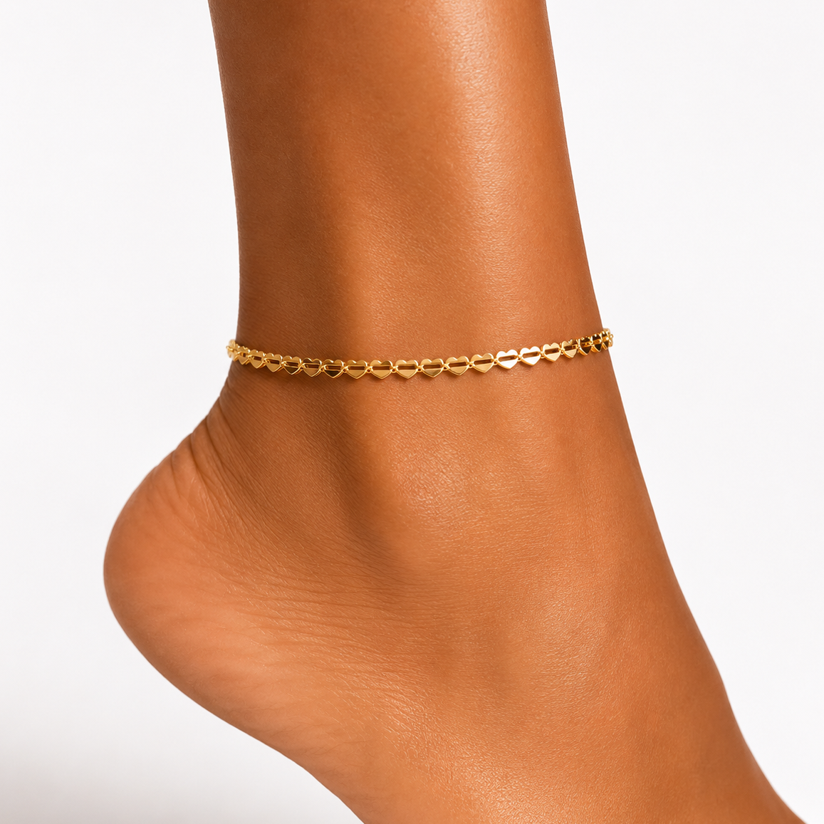 Valentina Gold Filled Heart Link Anklet