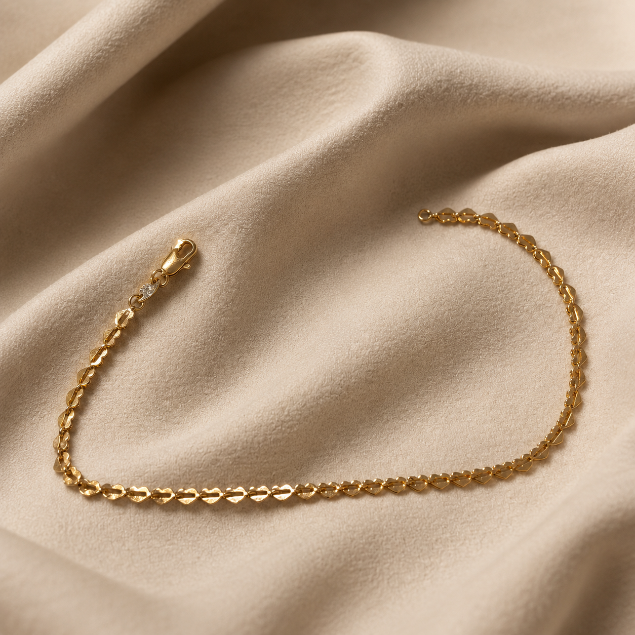 Valentina Gold Filled Heart Link Anklet