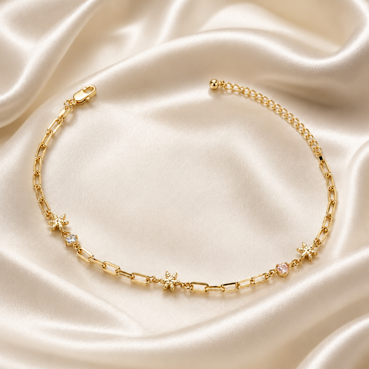 Nova Heart Gold Filled Anklet