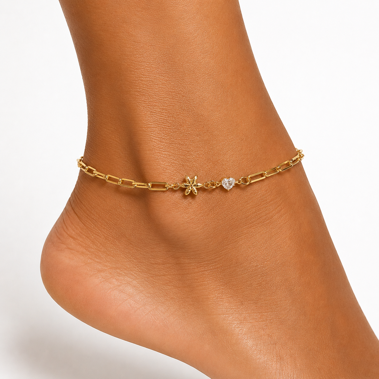Nova Heart Gold Filled Anklet