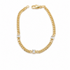 Curb Link Zircon 18k Gold Filled Bracelet