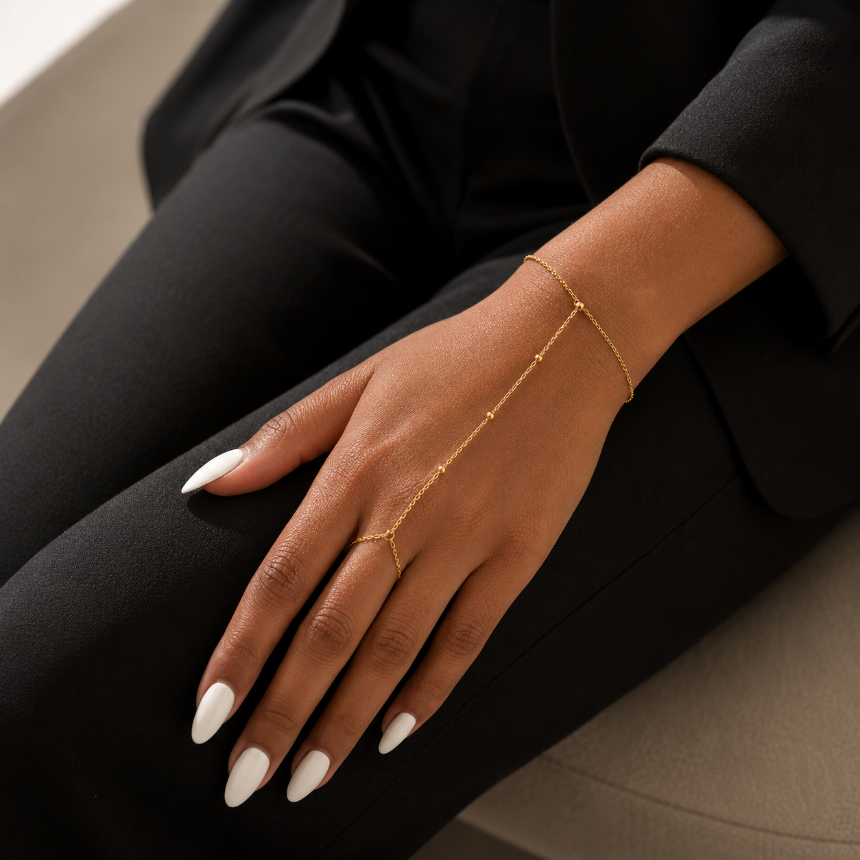 Reese 18k Gold Filled Hand Chain Bracelet