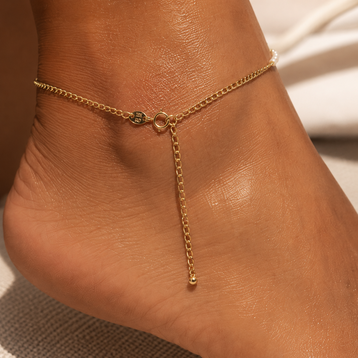 Pearl Love Gold Filled Anklet