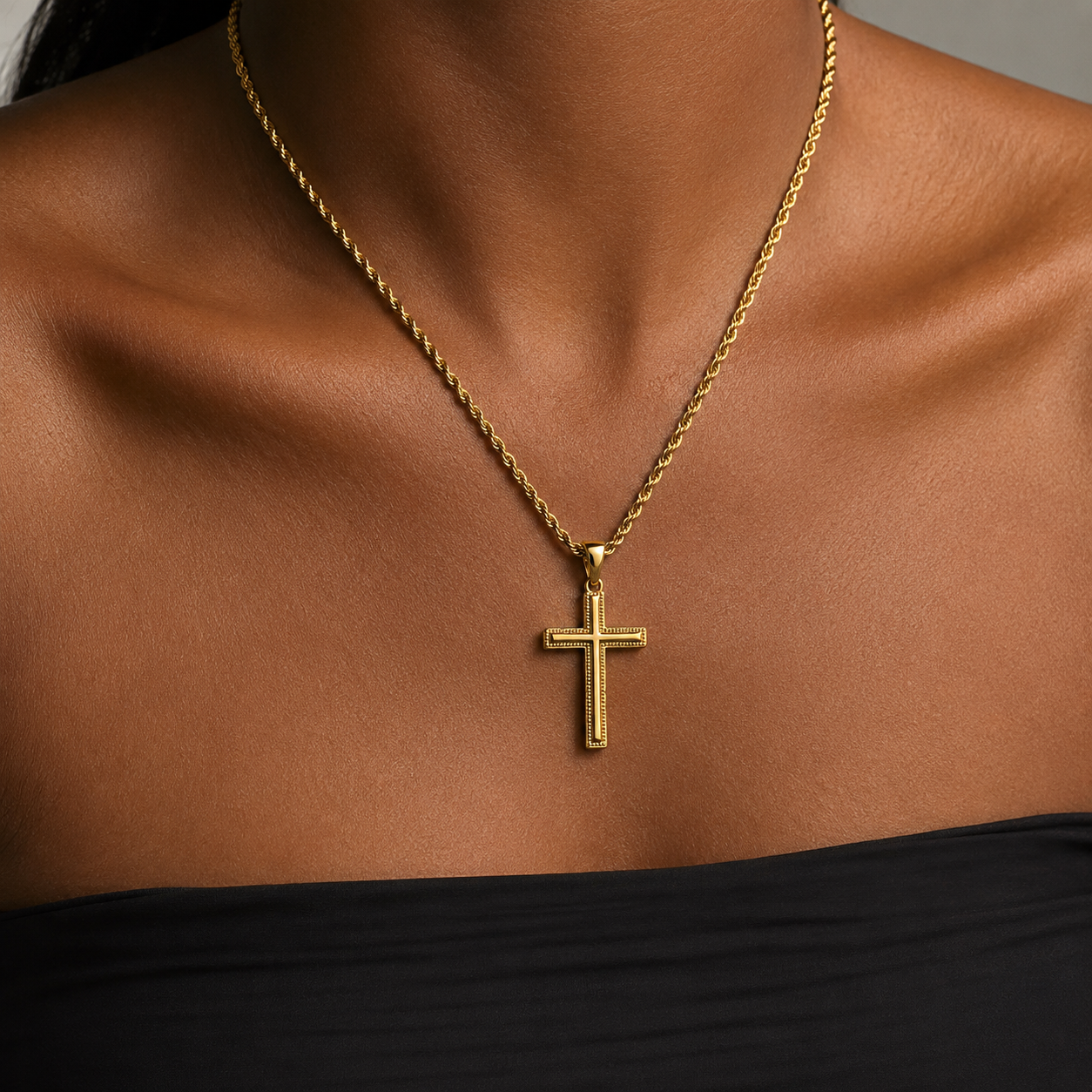 Dana Cross Pendant 18k Gold Filled Necklace