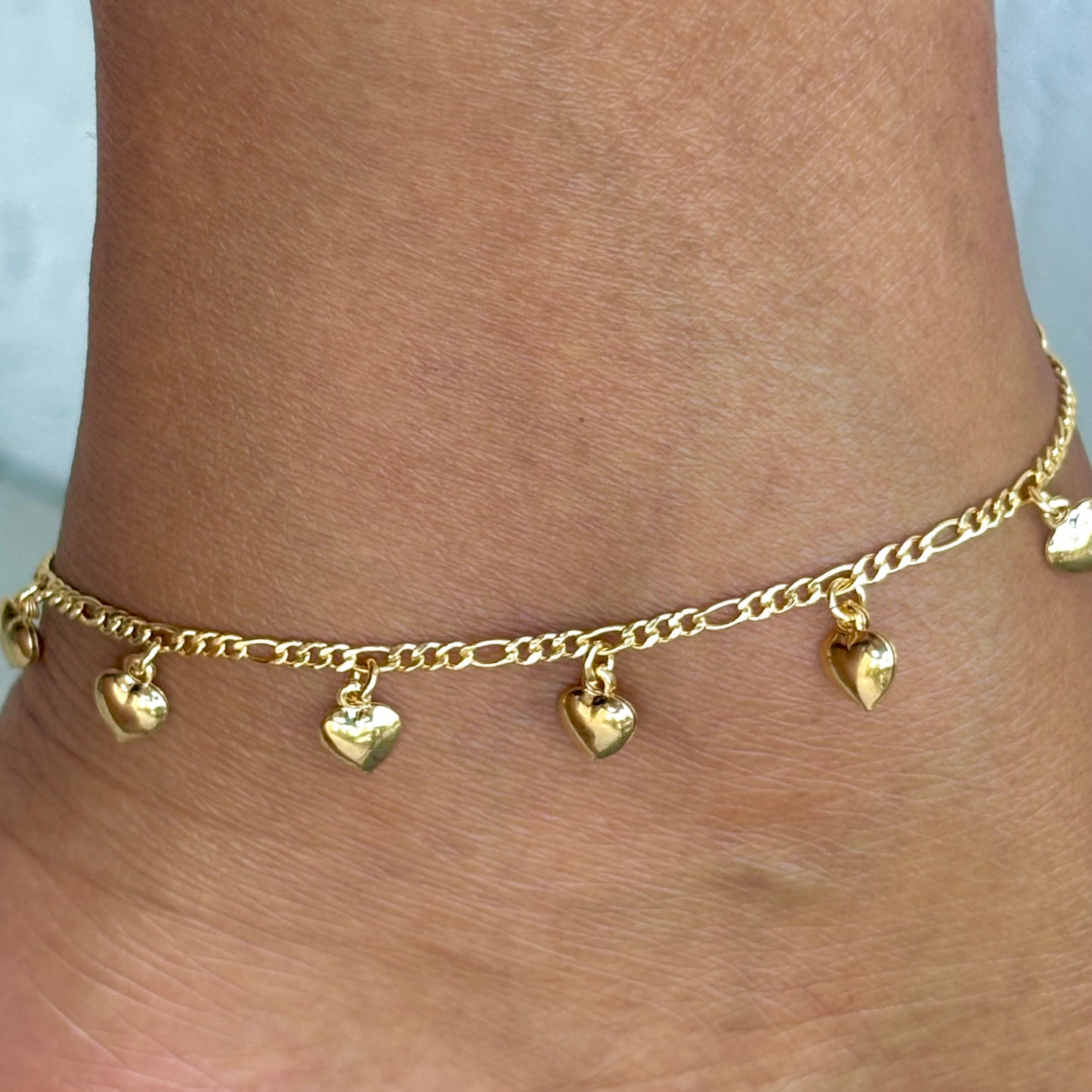 Figaro Link Hearts Anklet