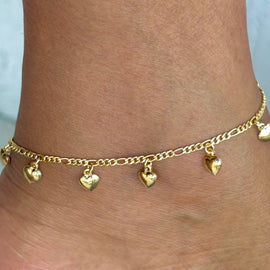 Figaro Link Hearts Anklet