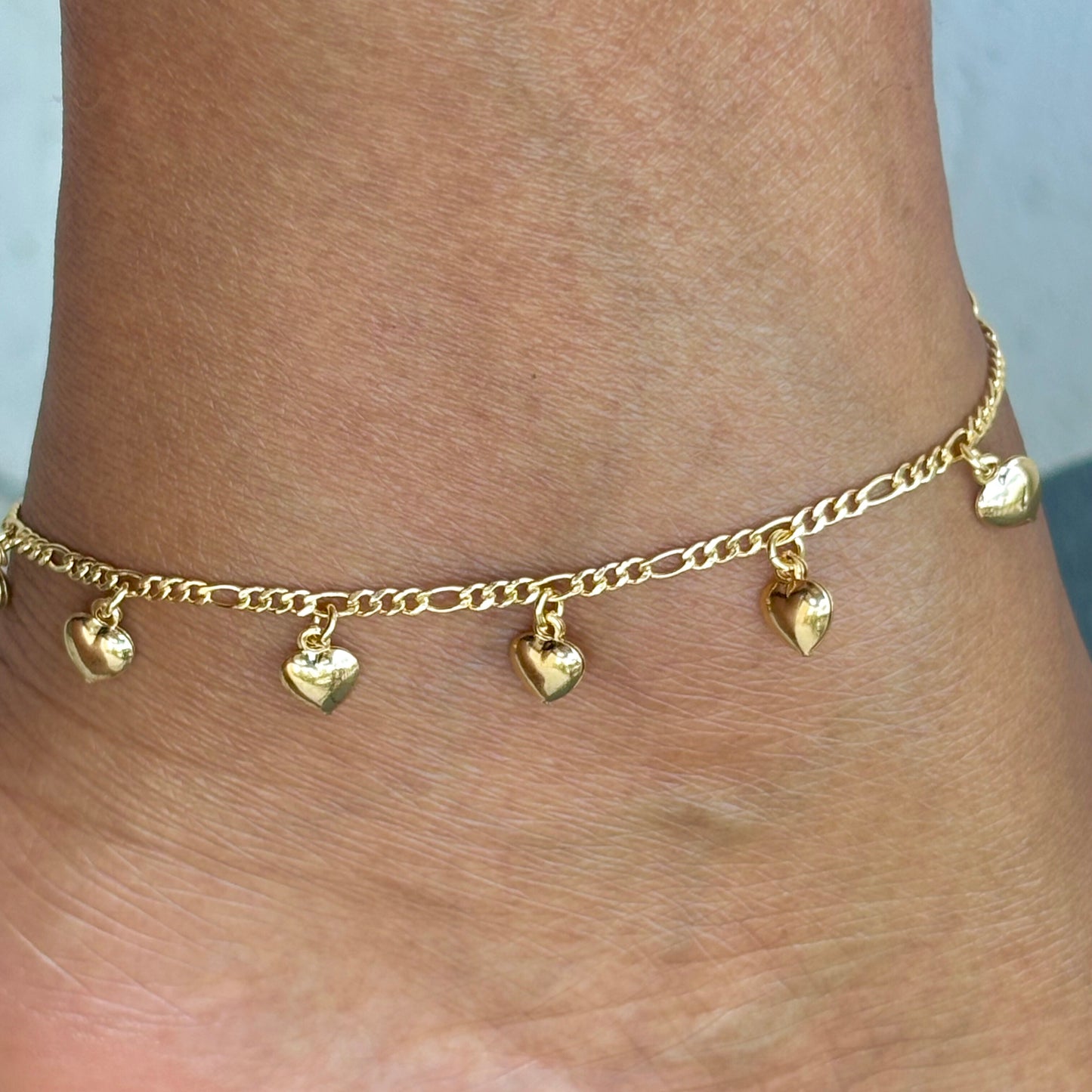 Figaro Link Hearts Anklet