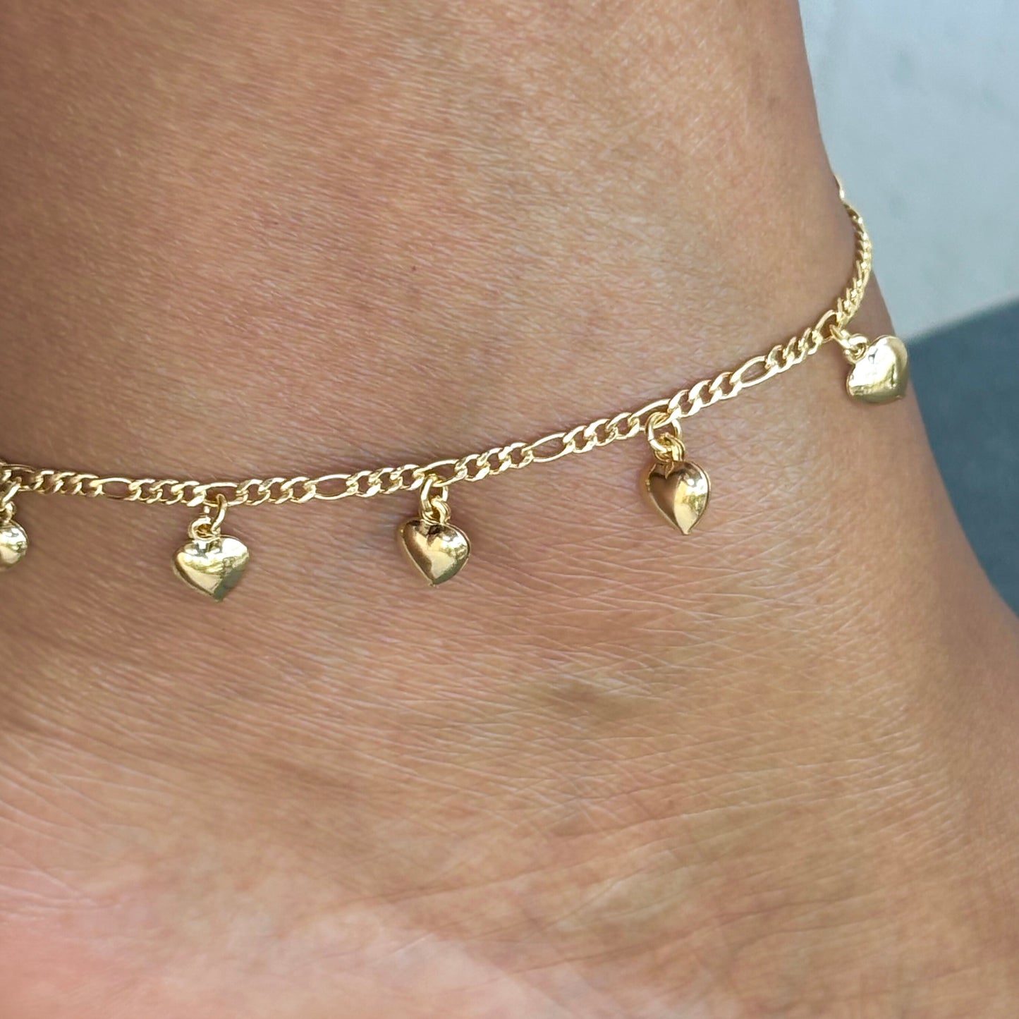 Figaro Link Hearts Anklet