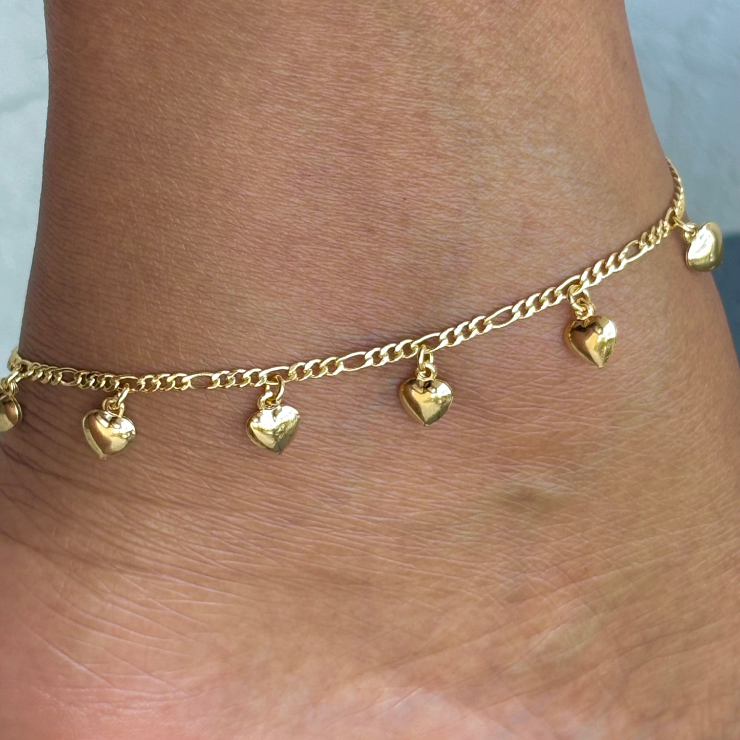 Figaro Link Hearts Anklet