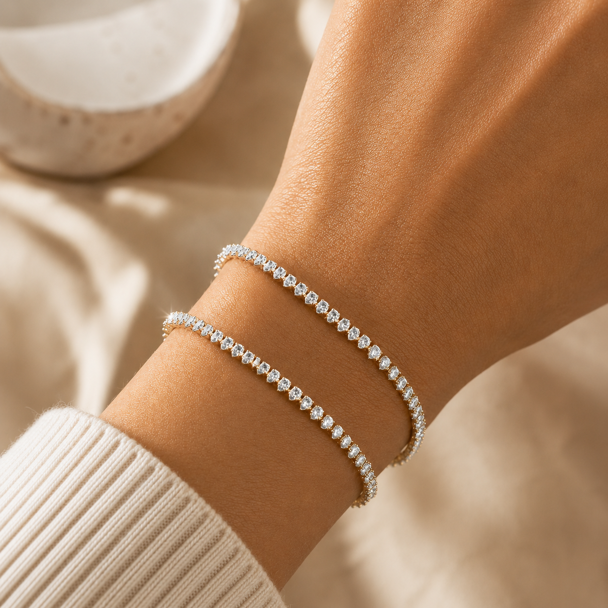 Diamond Dew Tennis 18k Gold Filled Bracelet