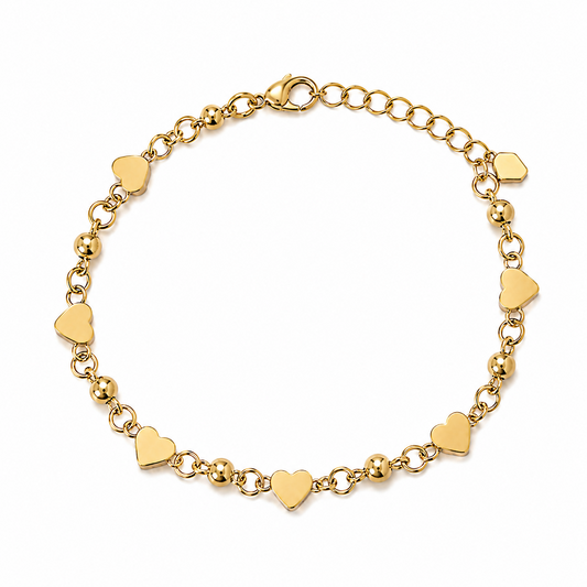 Forever Heart Link 18k Gold Filled  Bracelet