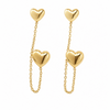 Jolie Heart Chain Gold Plated Earrings