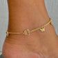 Lyla Curb Link  Butterfly Charms Anklet