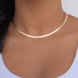 Tania Herringbone 18k Gold Filled Link Chain