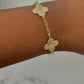 Ava Paper Clip Clover Link Bracelet-18k Gold Filled