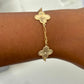 Ava Paper Clip Clover Link Bracelet-18k Gold Filled