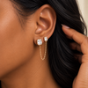Aveline Chain Stud Gold Plated Earrings