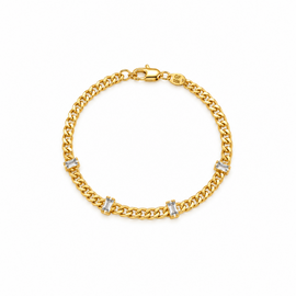 Luxe Zircon Cuban Link 18k Gold Filled Bracelet