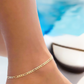 18k Gold Filled Figaro Link Anklet-3mm (Flat)