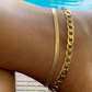Tania Herringbone Link Anklet-18k Gold Filled