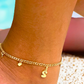 Initial Curb Link Anklet-18K Gold Filled