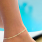 18k Gold Filled Figaro Link Anklet-3mm (Flat)
