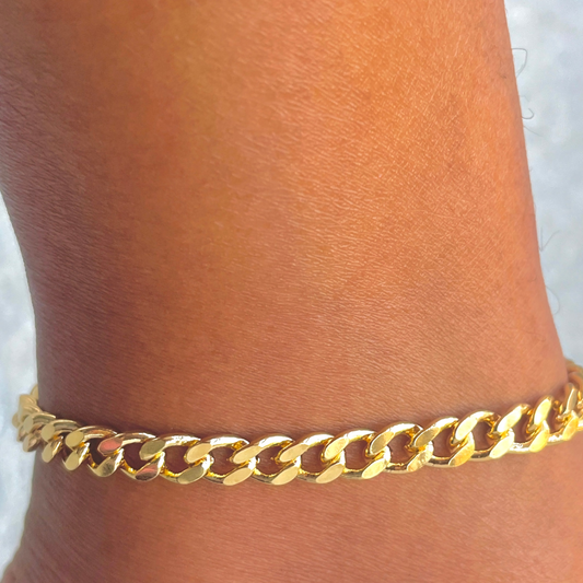 Cuban Link Anklet-18k Gold Filled