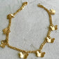 Figaro Link Anklet with butterfly Charms-18k Gold Filled