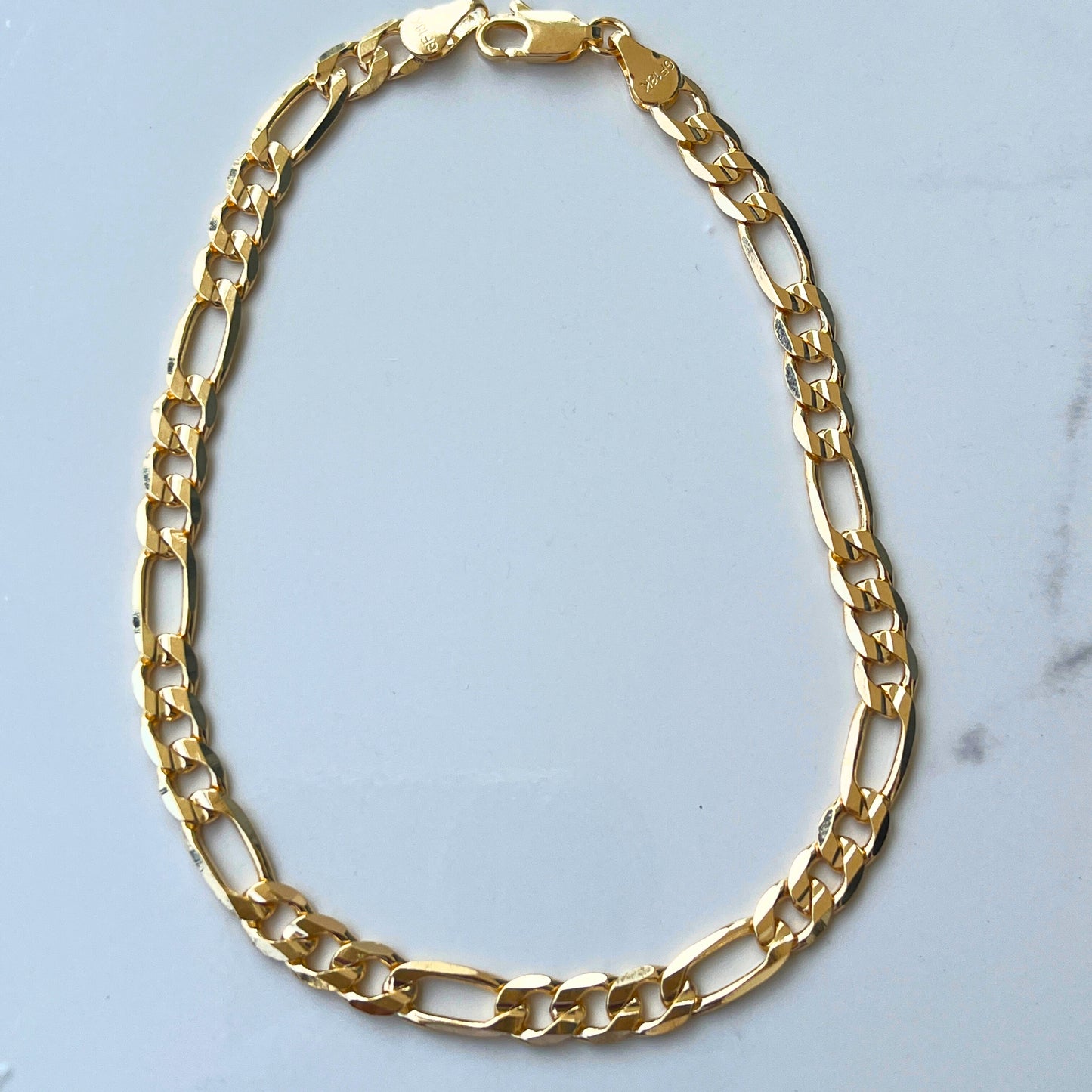 Figaro Link Anklet-18k Gold Filled